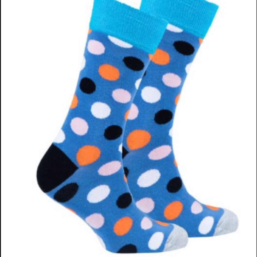 Men’s Orange Sky Dot Crew Socks